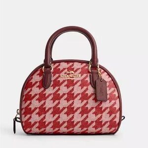 Coach Sydney Satchel With Houndstooth Print